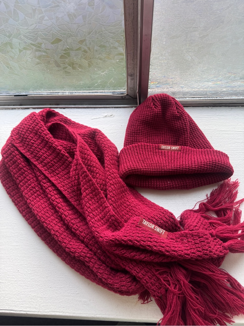 Taylor Swift RED Beanie & Fringe Scarf Set